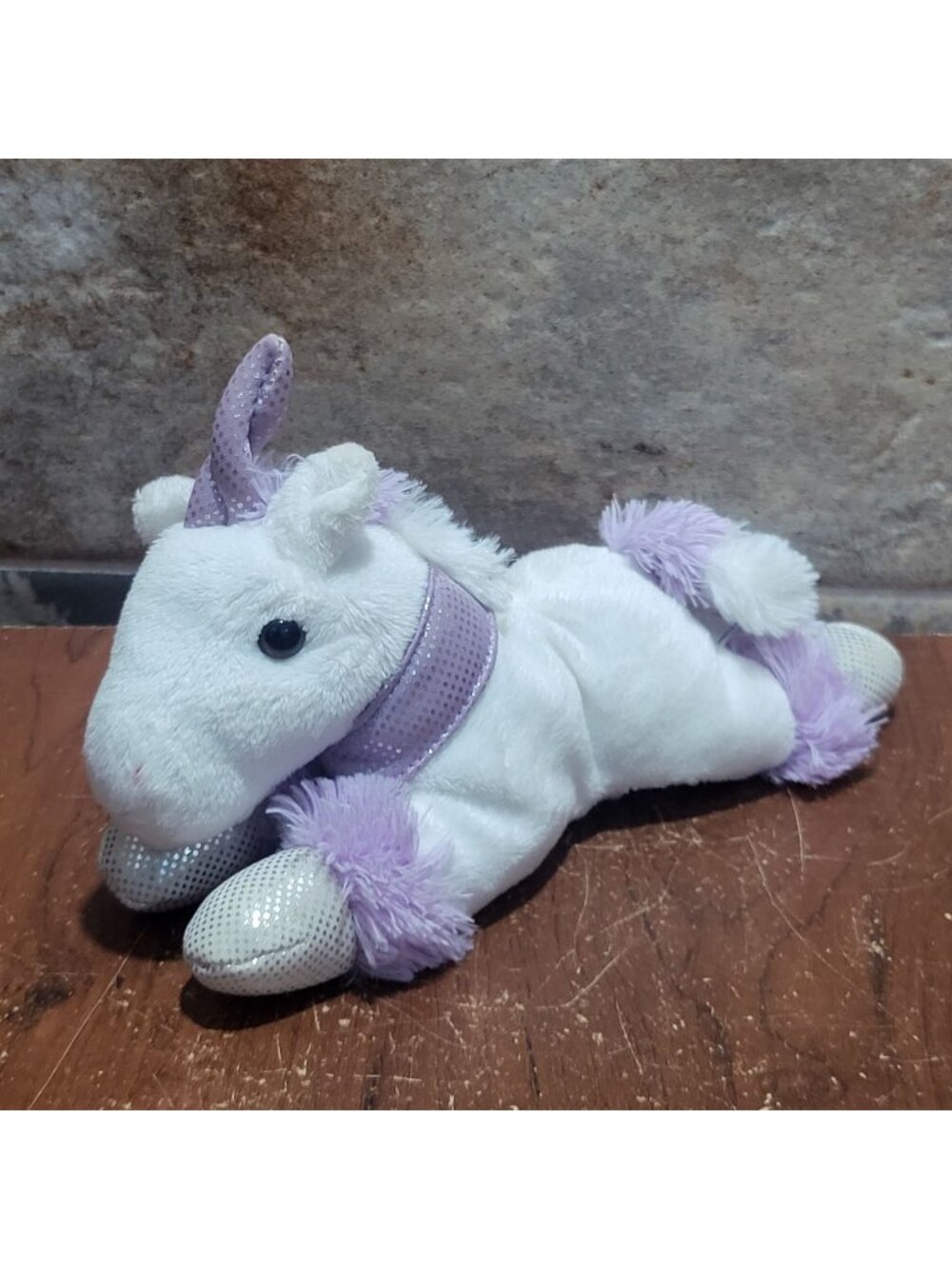 Unipak Laying White and Purple Unicorn Toy Plush 2018